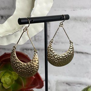 Francesca's Gold Hammered Boho Earrings